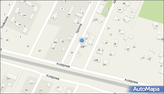 Chotomów, Kolejowa, 32B, mapa Chotomów