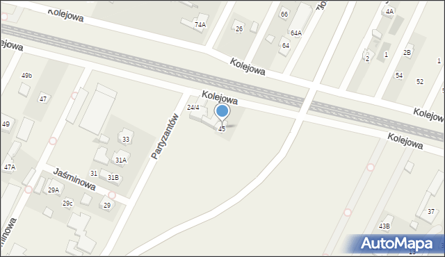 Chotomów, Kolejowa, 45, mapa Chotomów