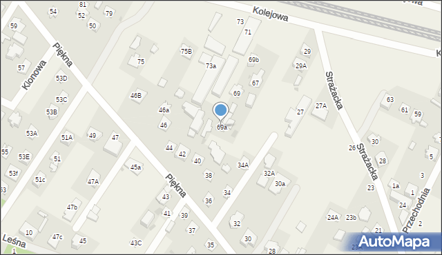 Chotomów, Kolejowa, 69a, mapa Chotomów