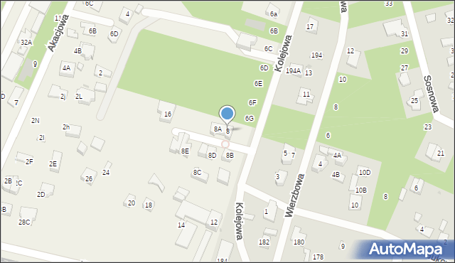 Chotomów, Kolejowa, 8, mapa Chotomów