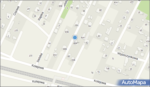 Chotomów, Kolejowa, 86A, mapa Chotomów