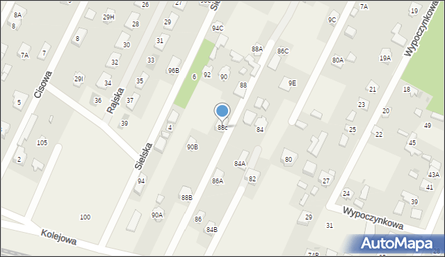 Chotomów, Kolejowa, 88c, mapa Chotomów