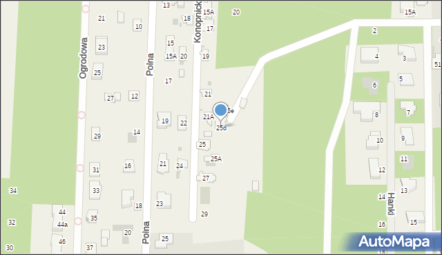 Chotomów, Konopnickiej Marii, 25d, mapa Chotomów