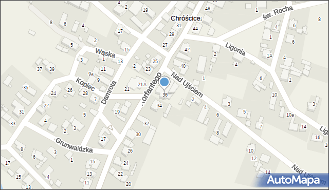 Chróścice, Korfantego Wojciecha, 36, mapa Chróścice
