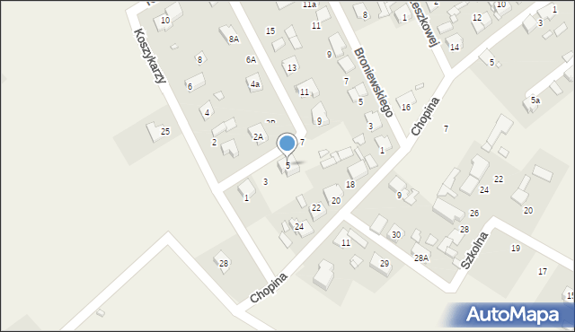 Chróścice, Koszykarzy, 5, mapa Chróścice