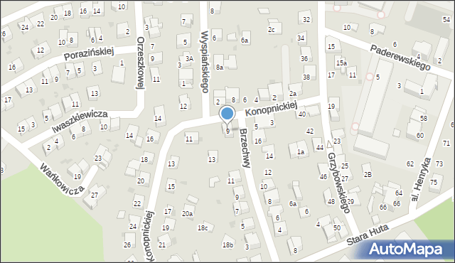 Chrzanów, Konopnickiej Marii, 9, mapa Chrzanów