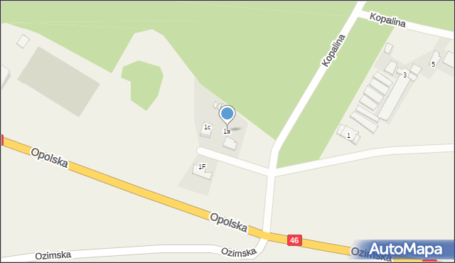 Chrząstowice, Kopalina, 1a, mapa Chrząstowice