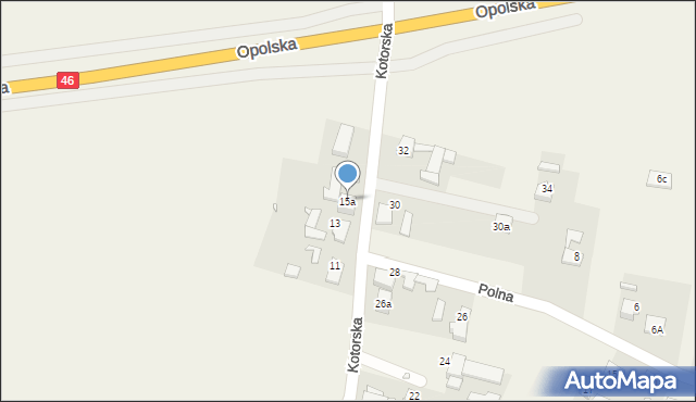 Chrząstowice, Kotorska, 15a, mapa Chrząstowice