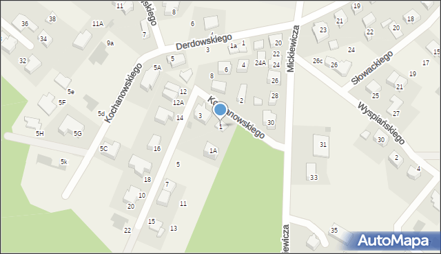 Chwaszczyno, Kochanowskiego Jana, 1, mapa Chwaszczyno