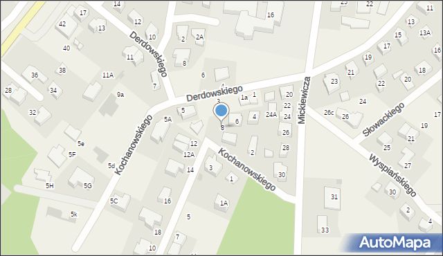 Chwaszczyno, Kochanowskiego Jana, 8, mapa Chwaszczyno