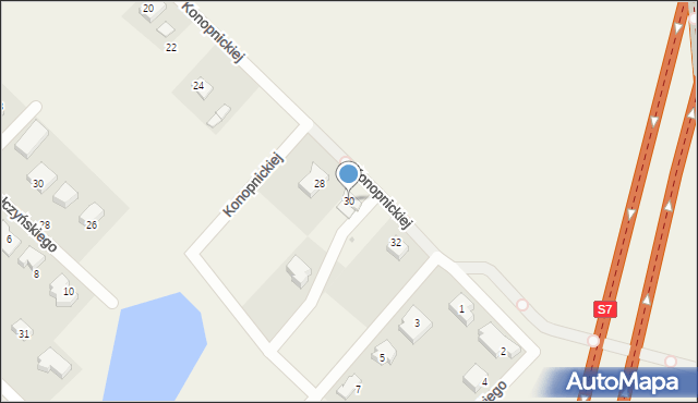 Chwaszczyno, Konopnickiej Marii, 30, mapa Chwaszczyno