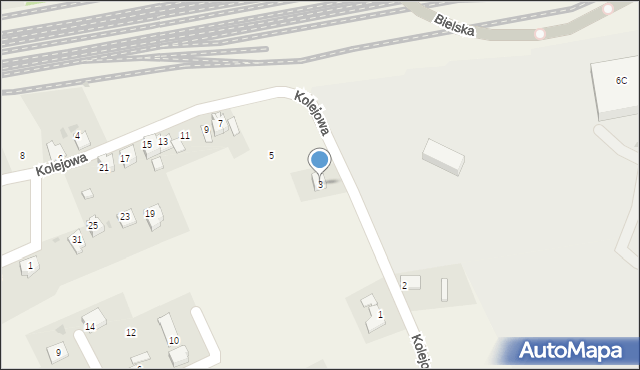 Chybie, Kolejowa, 3, mapa Chybie