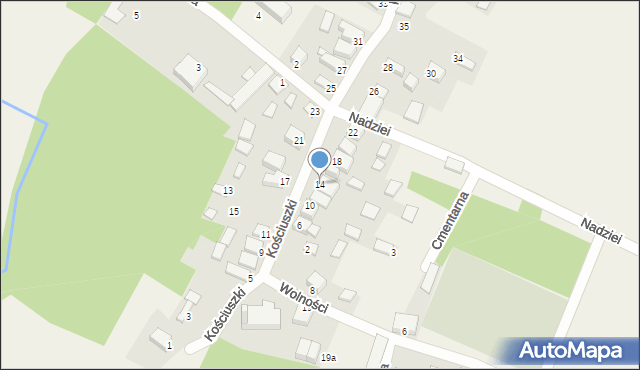 Ciągowice, Kościuszki Tadeusza, gen., 14, mapa Ciągowice