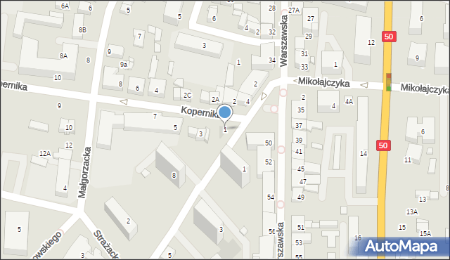 Ciechanów, Kopernika Mikołaja, 1, mapa Ciechanów