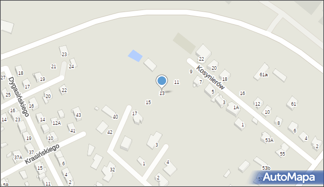 Ciechanów, Kosynierów, 13, mapa Ciechanów