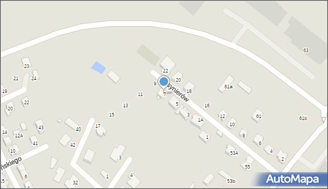 Ciechanów, Kosynierów, 7, mapa Ciechanów