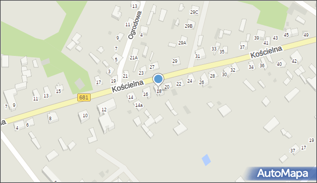 Ciechanowiec, Kościelna, 18, mapa Ciechanowiec