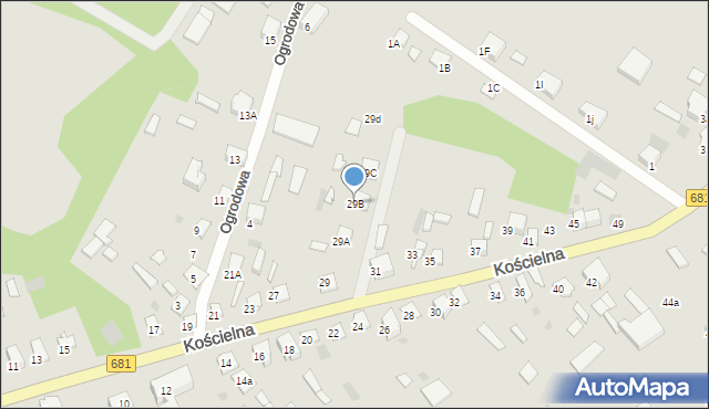 Ciechanowiec, Kościelna, 29B, mapa Ciechanowiec