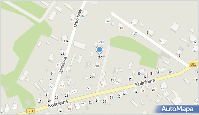 Ciechanowiec, Kościelna, 29C, mapa Ciechanowiec