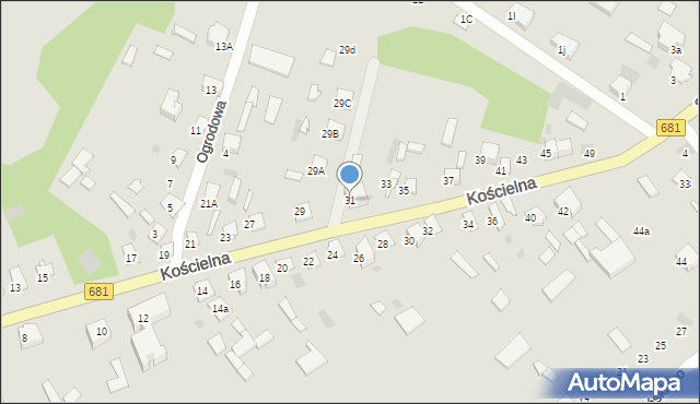 Ciechanowiec, Kościelna, 31, mapa Ciechanowiec