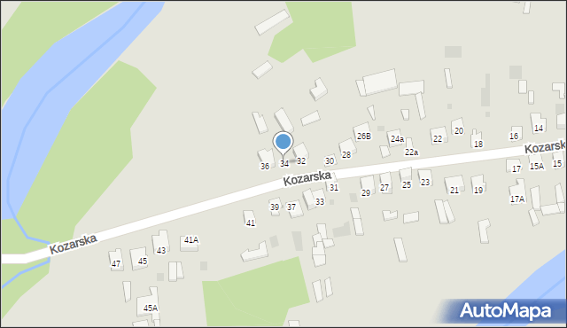 Ciechanowiec, Kozarska, 34, mapa Ciechanowiec