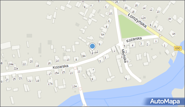 Ciechanowiec, Kozarska, 4, mapa Ciechanowiec