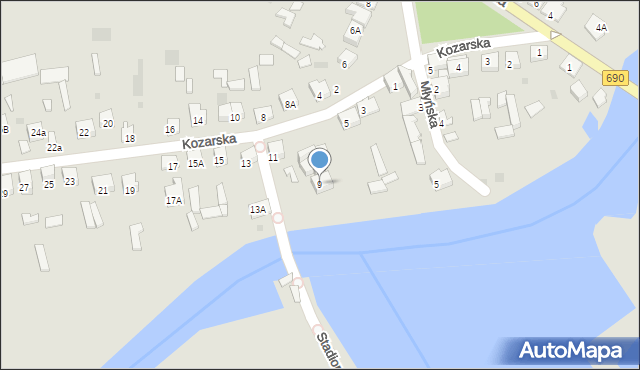 Ciechanowiec, Kozarska, 9, mapa Ciechanowiec