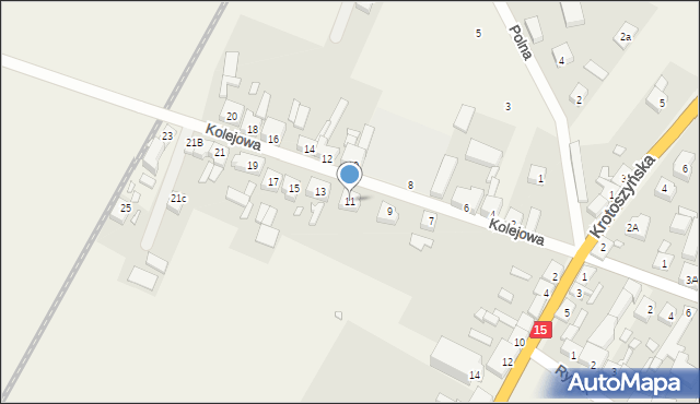 Cieszków, Kolejowa, 11, mapa Cieszków