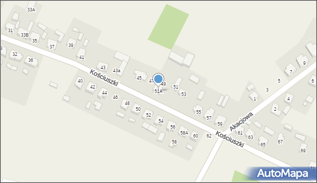 Cieszków, Kościuszki Tadeusza, gen., 51A, mapa Cieszków