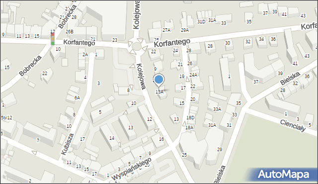 Cieszyn, Kolejowa, 13A, mapa Cieszyna