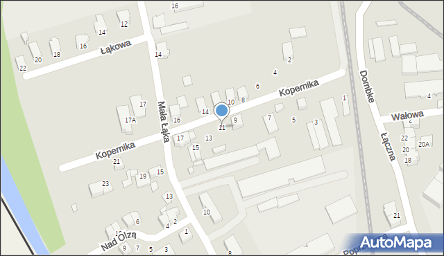 Cieszyn, Kopernika Mikołaja, 11, mapa Cieszyna