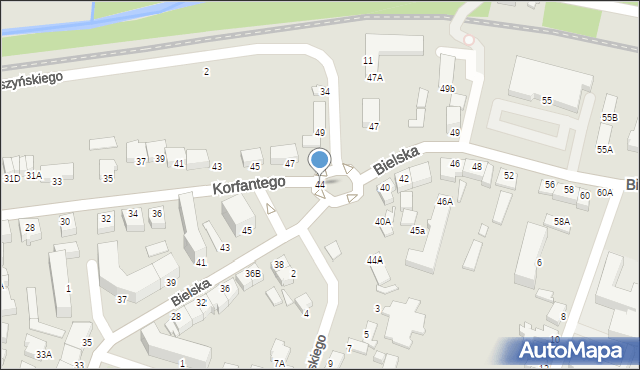 Cieszyn, Korfantego Wojciecha, 44, mapa Cieszyna