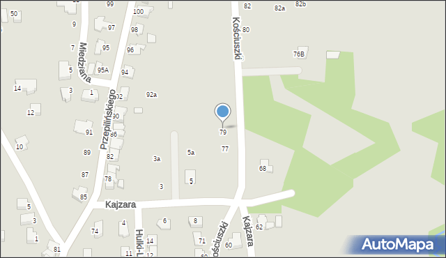Cieszyn, Kościuszki Tadeusza, gen., 79a, mapa Cieszyna