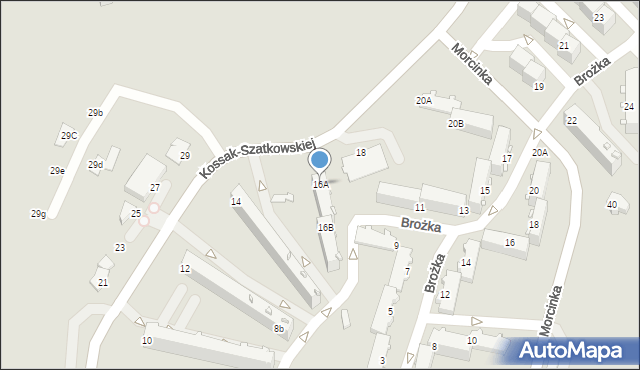 Cieszyn, Kossak-Szatkowskiej Zofii, 16A, mapa Cieszyna