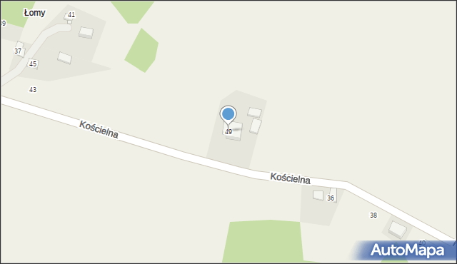 Cieszyn, Kościelna, 49, mapa Cieszyna
