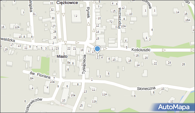Ciężkowice, Kościuszki Tadeusza, gen., 2, mapa Ciężkowice