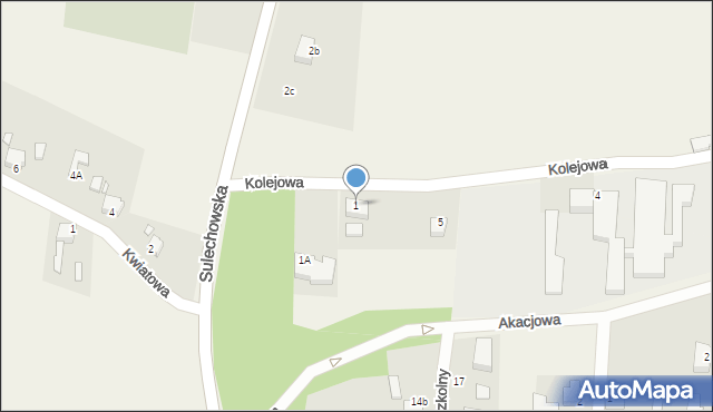 Cigacice, Kolejowa, 1, mapa Cigacice