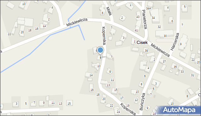 Cisek, Kopernika Mikołaja, 8, mapa Cisek