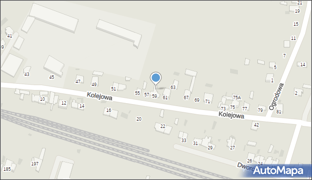 Ćmielów, Kolejowa, 59a, mapa Ćmielów