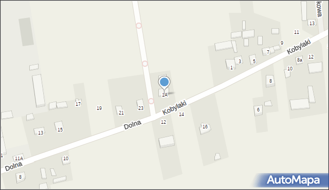 Ćmińsk, Kobylaki, 1A, mapa Ćmińsk