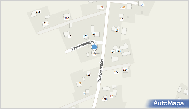 Ćwiklice, Kombatantów, 13, mapa Ćwiklice