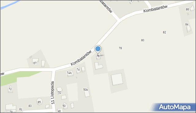 Ćwiklice, Kombatantów, 76, mapa Ćwiklice