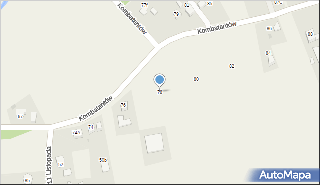 Ćwiklice, Kombatantów, 78, mapa Ćwiklice