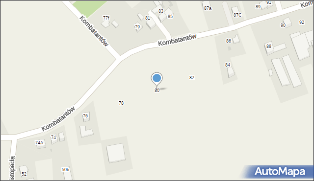 Ćwiklice, Kombatantów, 80, mapa Ćwiklice