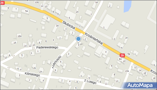 Cybinka, Kościuszki Tadeusza, gen., 1, mapa Cybinka