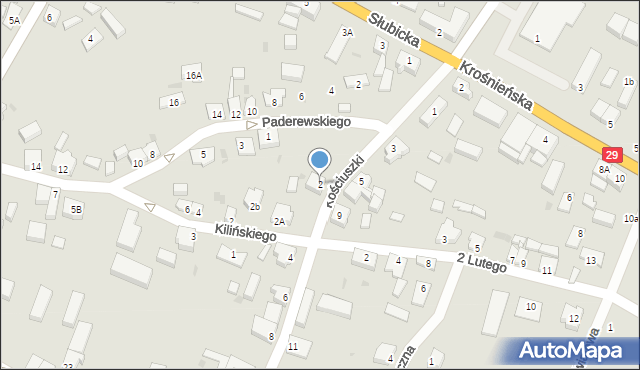 Cybinka, Kościuszki Tadeusza, gen., 2, mapa Cybinka