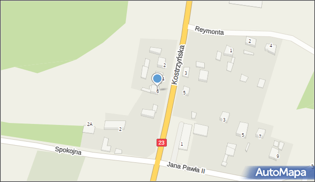 Cychry, Kostrzyńska, 6, mapa Cychry