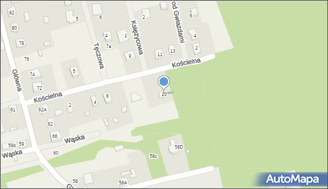 Czachówek, Kościelna, 10, mapa Czachówek