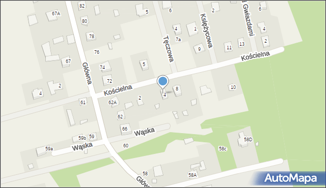 Czachówek, Kościelna, 6, mapa Czachówek