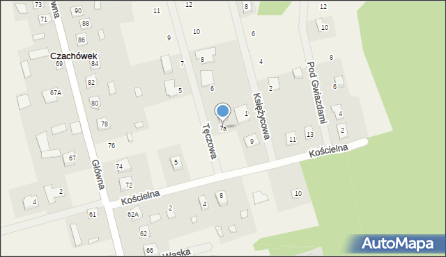 Czachówek, Kościelna, 7a, mapa Czachówek